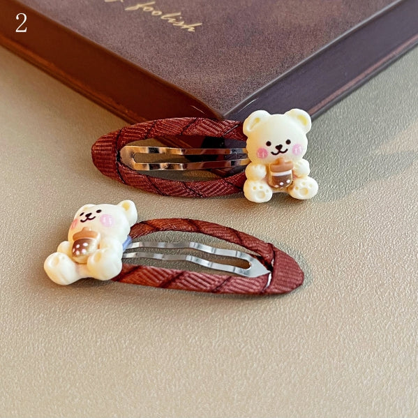 Design Options 5 Bären Haarspangen Braun