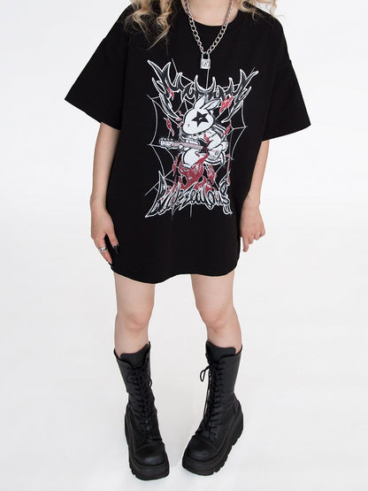 ポップパンク ブラックバニー オーバーサイズ Tシャツ