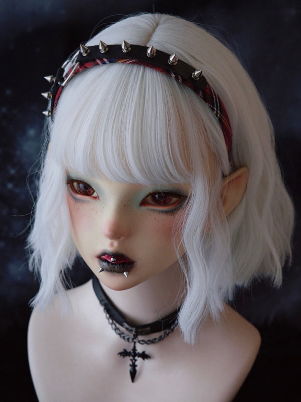 KC And Design Heart Red With Plaid Buckle Black Studs Pattern