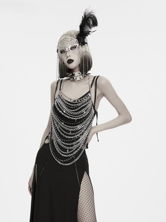 Vintage Silver Gothic Masquerade Mask for Style - Punk Rave