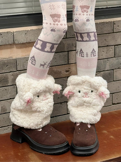 Lamb-Shaped Plush Warmers Leg