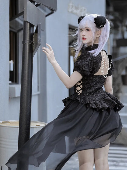 ボレロチェーン ブラックスリーブ パフビーズ付き