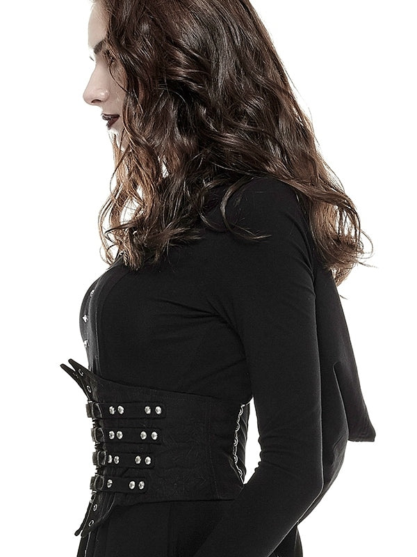 Black Steampunk Buckle Loops Girdle
