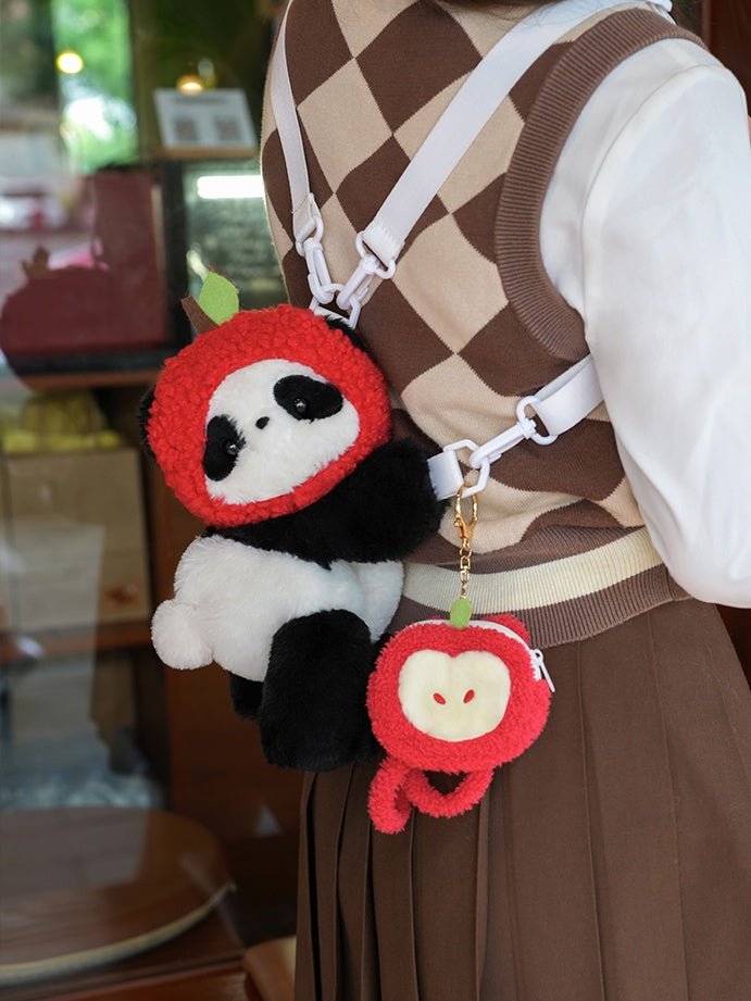 Red Cute Apple-shaped Plushie Coin Purse Key Chain