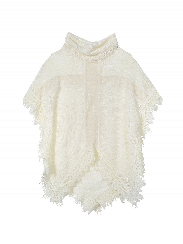 Cape Off-white Punk Asymmetrical with Vintage Cross Pattern