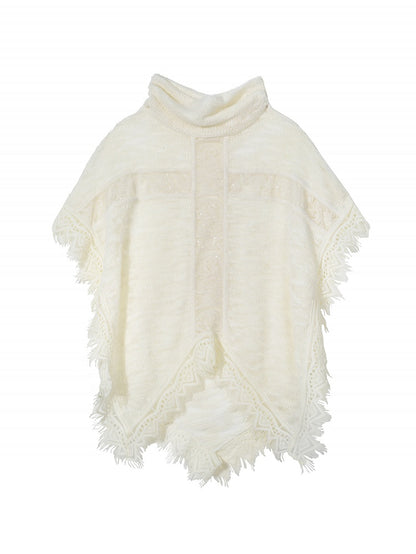 Cape Off-white Punk Asymmetrical with Vintage Cross Pattern