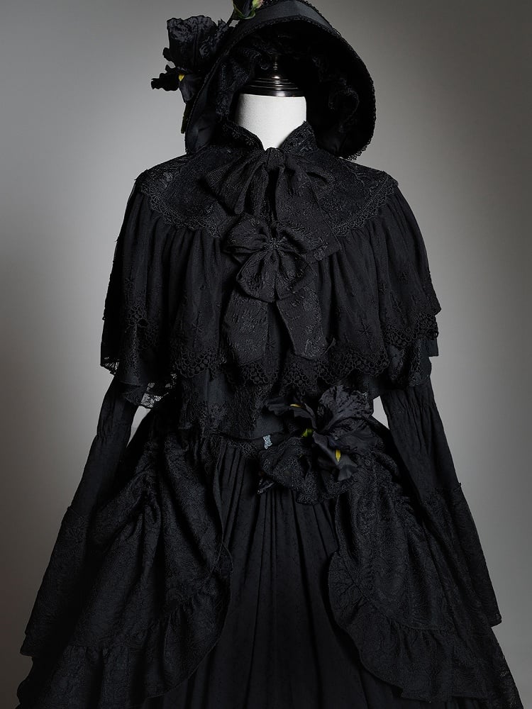 Gothic Lace Black Cape