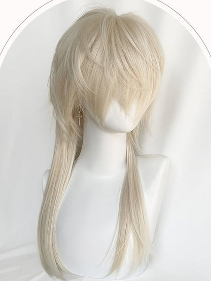 Blonde Long Straight Synthetic Wig With Bangs