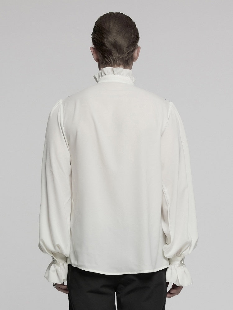 Shirt Pullover Men's Gothic White Glamorous