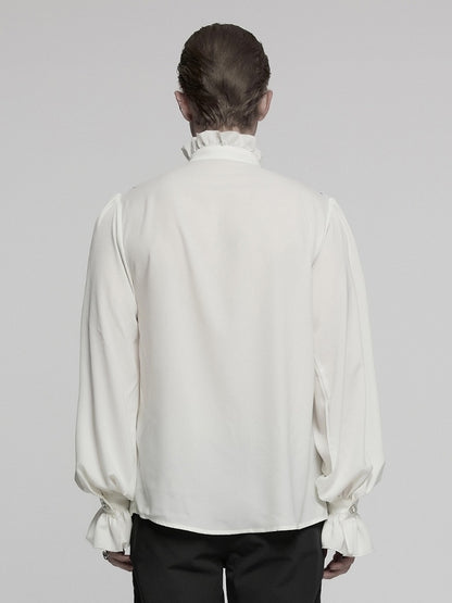 Shirt Pullover Men's Gothic White Glamorous