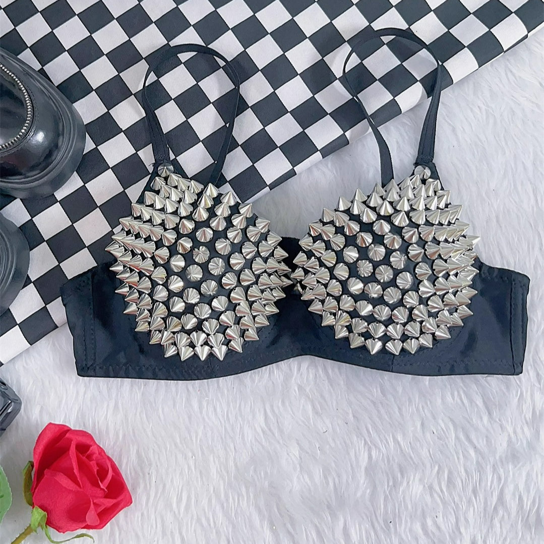 Rivet Rock Black Outerwear Punk Dark Bra