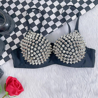 Rivet Rock Black Outerwear Punk Dark Bra