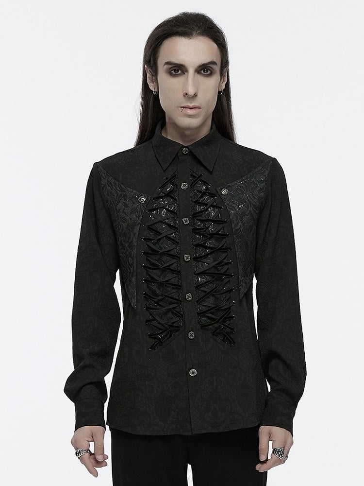 Goth Structured Men's Shirt Black