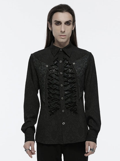 Goth Structured Men's Shirt Black
