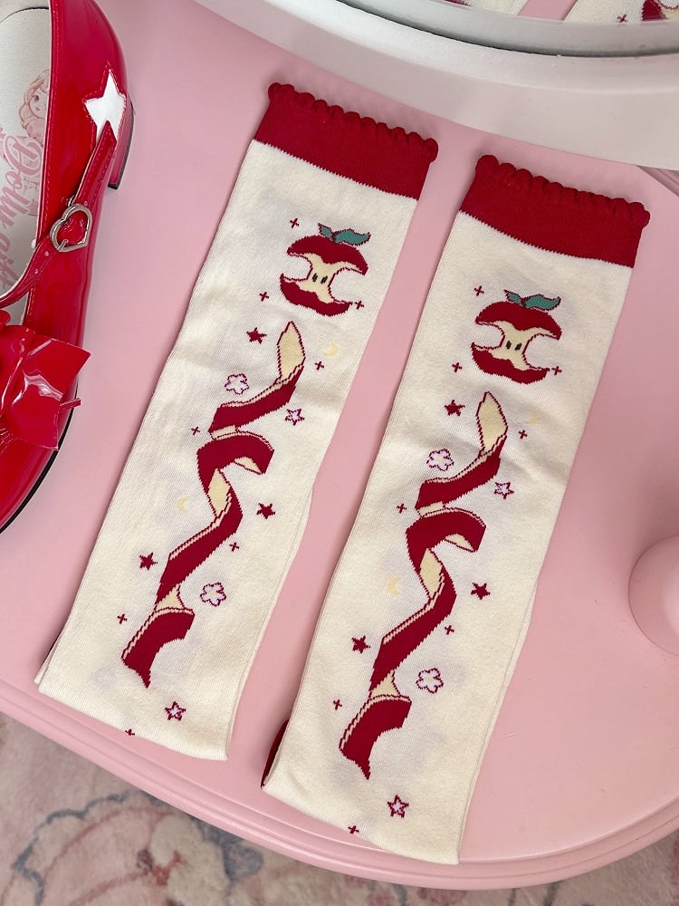 Apple Socks Lolita Rotes Weihnachtskalb