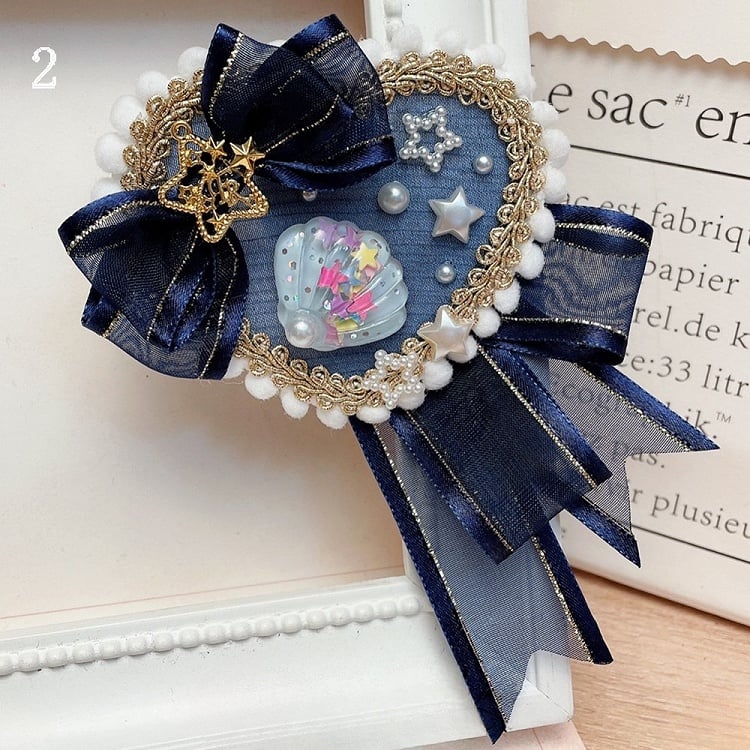 Herzförmige Schleife Optionen verziert süße Brosche Lolita