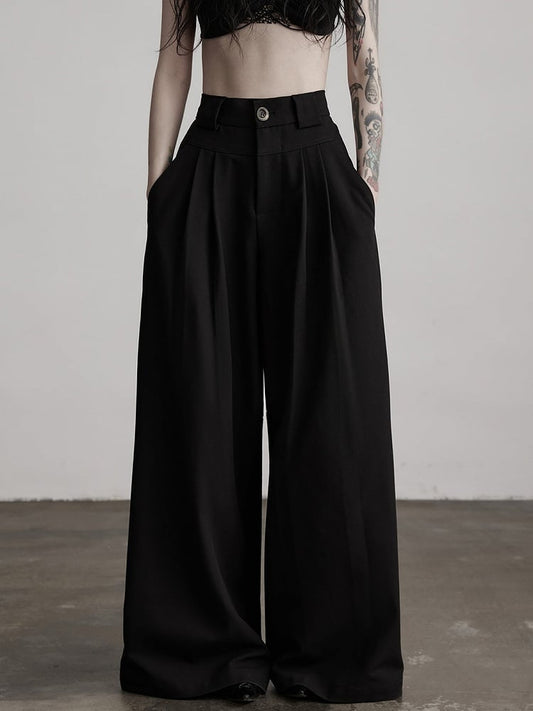 Pants Minimalist Black Wide-Leg