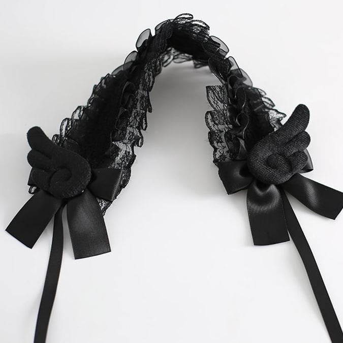 Wing Hairband Colors 5 with Cute Lace Lolita Decorations Bowknot