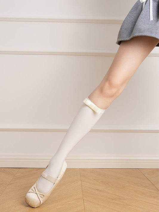 4 Colors Calf JK Decorated Bow 38CM Socks