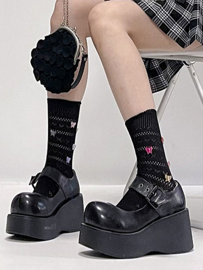 Jane with Platform Buckle Design Shoes Harajuku Black Mary