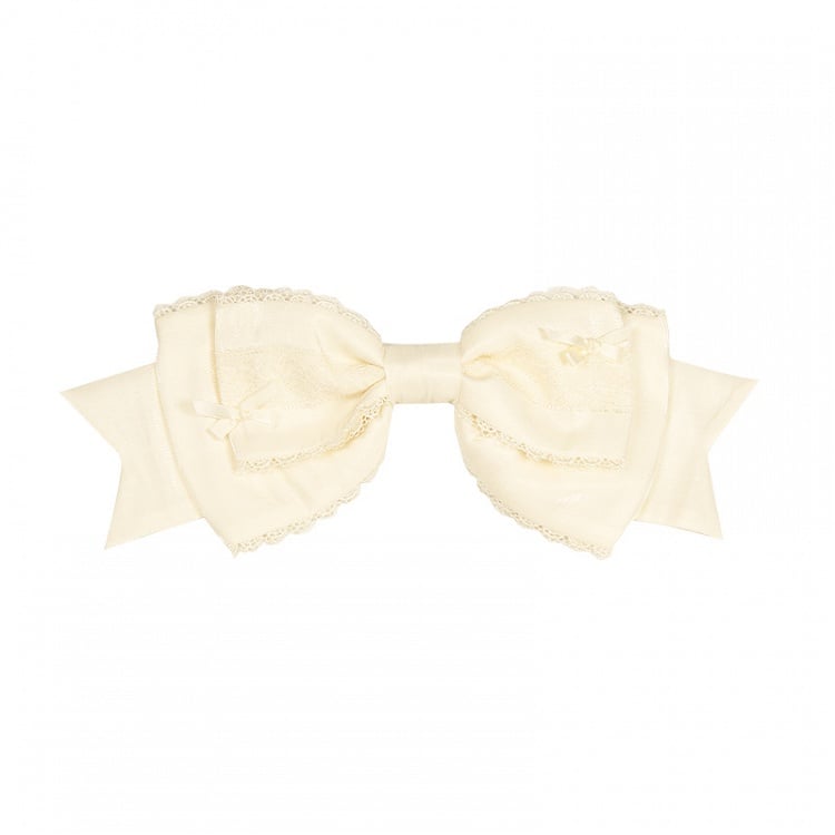 Hairclip Cream Bowknot