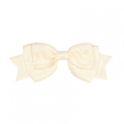 Hairclip Cream Bowknot