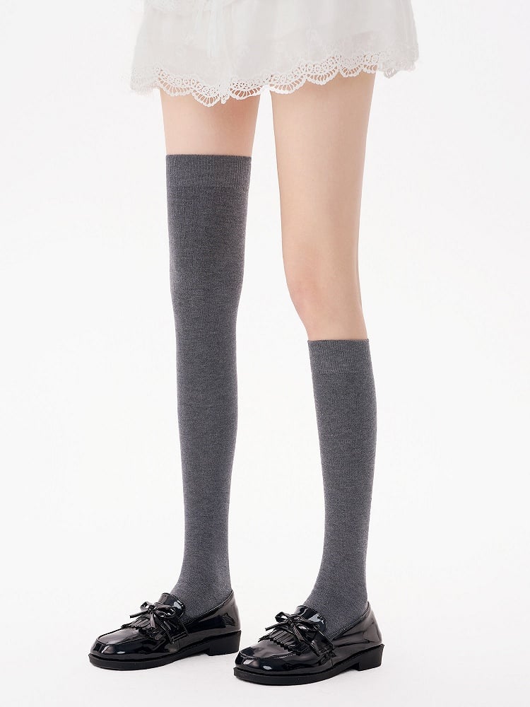 Stockings Grip Over-the-Knee 4-Color Non-Slip Thermal 52cm with
