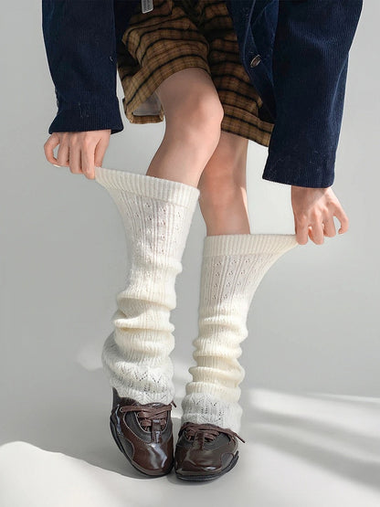 Colors） Knit Ribbed Slouchy Warmers （6 Leg Stirrup