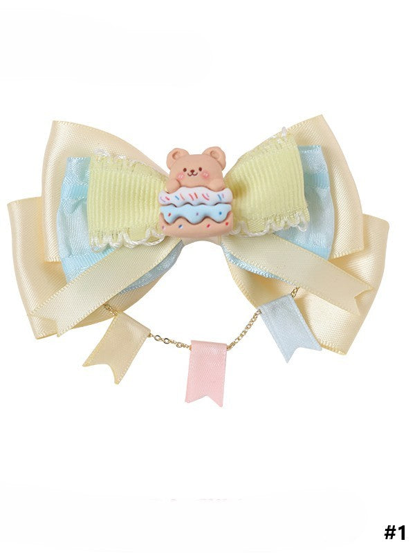 Bowknot Hairclip Cute Lolita Sweet Options Bear 5 Type