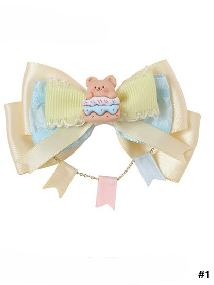Bowknot Hairclip Cute Lolita Sweet Options Bear 5 Type
