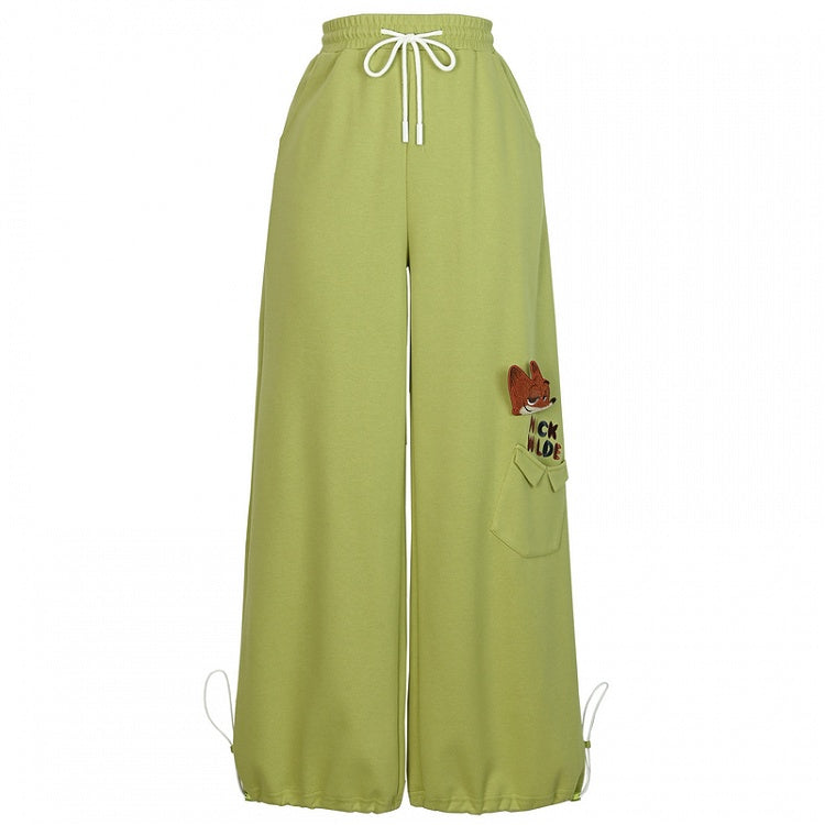 Zootopia Plüsch Nick Grüne Hose mit Kordelzug am Bündchen und geradem Bein