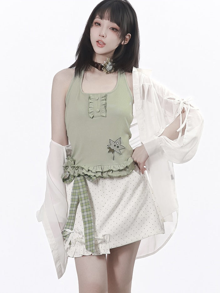 White Chiffon Long Sleeve Shirt with Side Cutouts - PINK SAVIOR
