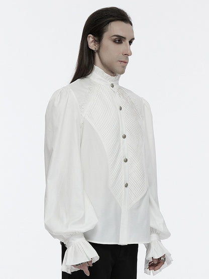 Shirt Goth White Palace Style Men's Retro