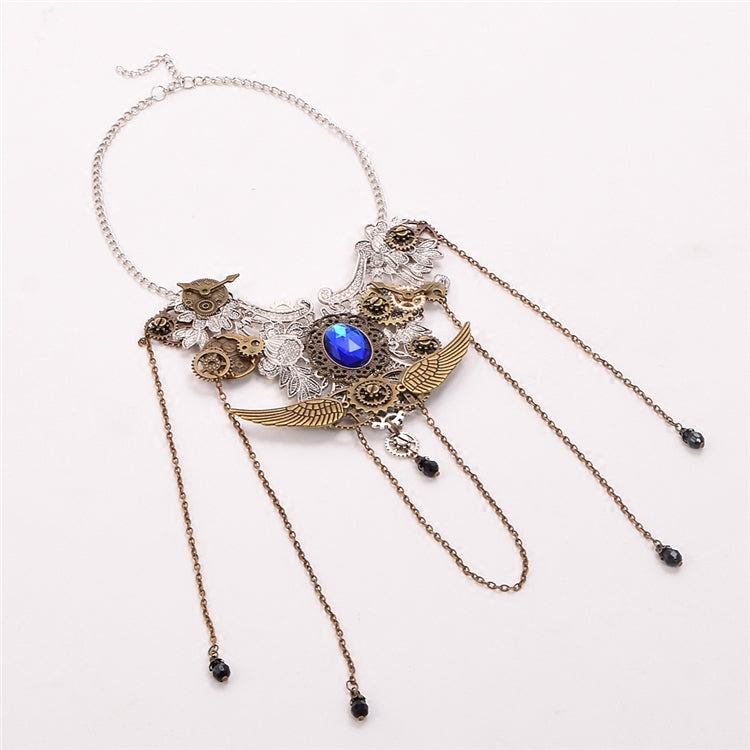 スチームパンク ギア クロック ウィング ネックレス