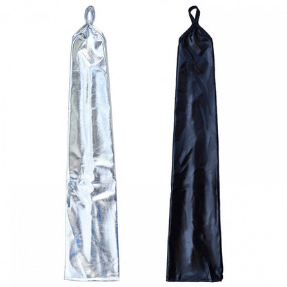 Long Gloves Black/Silver PU