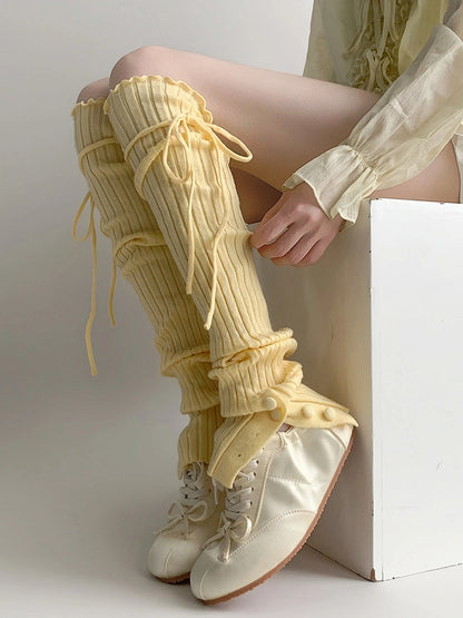 Ribbed (4 Leg Warmers Knit Colors) Tie-Up