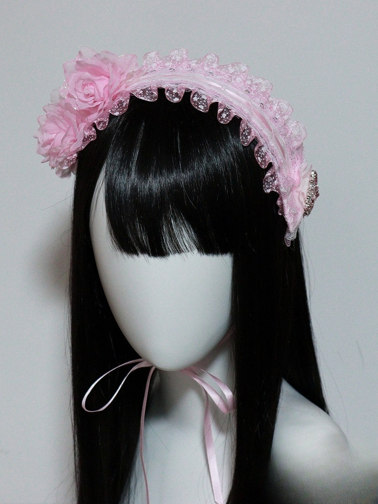 with Trim Pink Light Hairband Ruffles