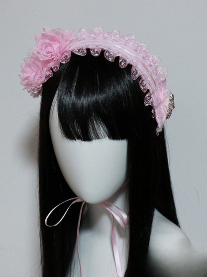 with Trim Pink Light Hairband Ruffles