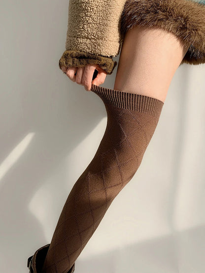 Knit Over-the-Knee Colors) Warm (5 Diamond Stockings