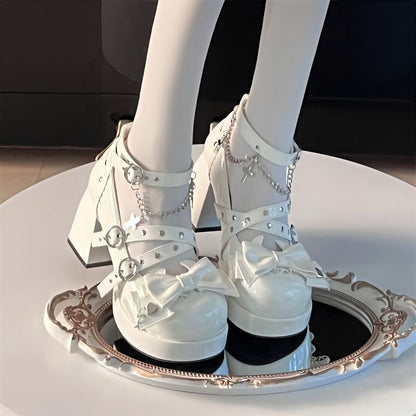 Y2K Gothic Lolita Platform Heels – Sweet Cool Girl Waterproof Wedge Shoes | LilyVow