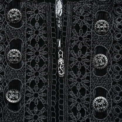 Goth Symmetric Gorgeous Green Coat Black