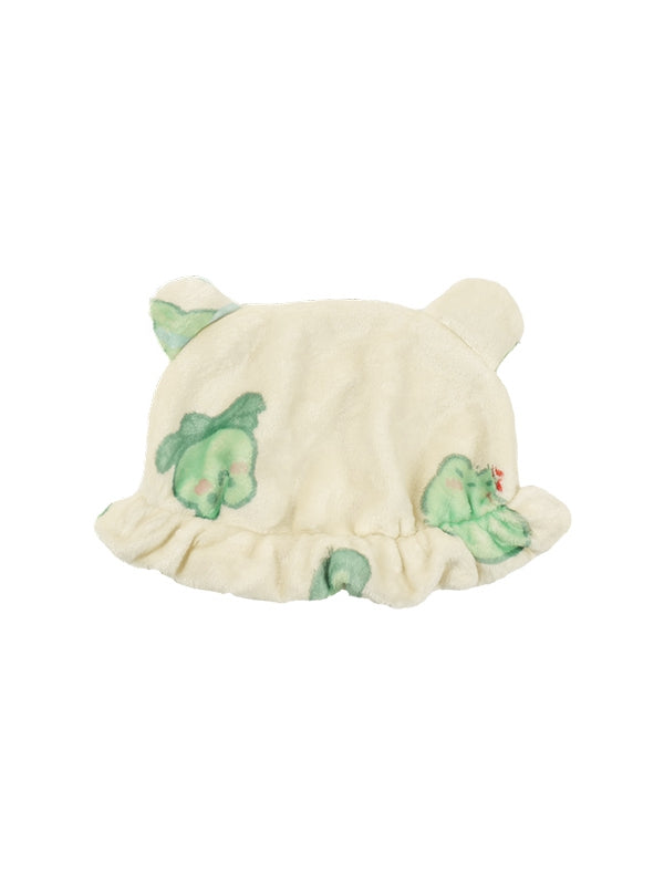 Grüne Flanellmütze mit Frosch-Print