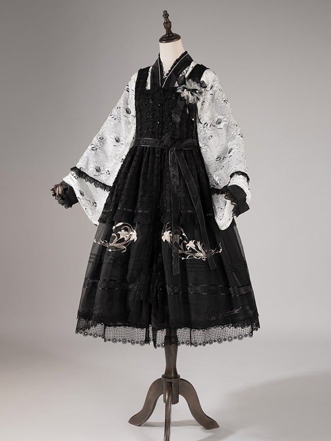 3-Color Lace Tiered Underskirt with Bow - Tan Tuan