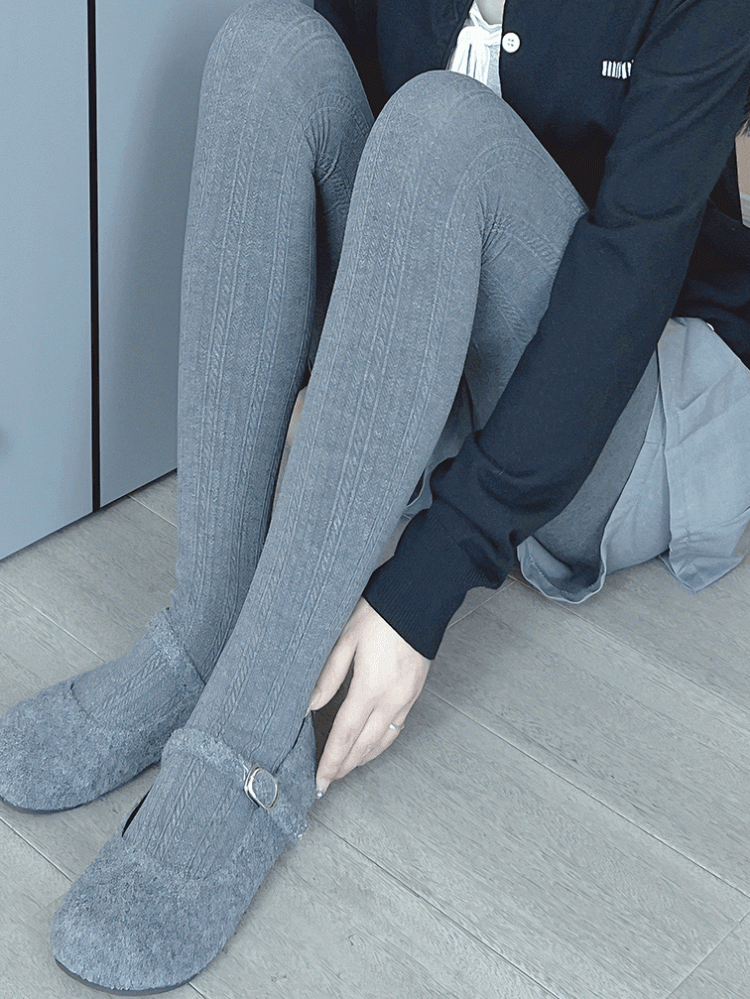 ライトグレー/ダークグレー/アプリコットタイツ