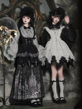 Horse-face Skirt Bonnet + Black Under Gothic Shirt Bust Lolita JSK Necklace