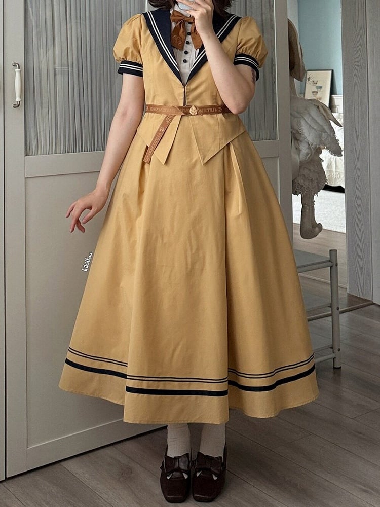 Yellow Sailor Collar Elegant Lolita Dress - LilyVow