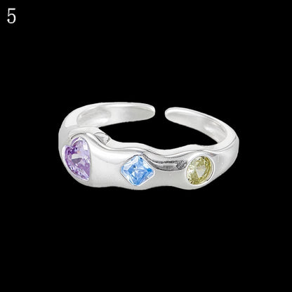 Ring 9 Strass Y2K Bittersüß Verzierte Optionen