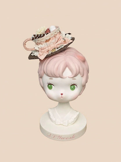 Pink Sweet Lolita Teacup Mini Hat - Stars Fall on the Foggy Island