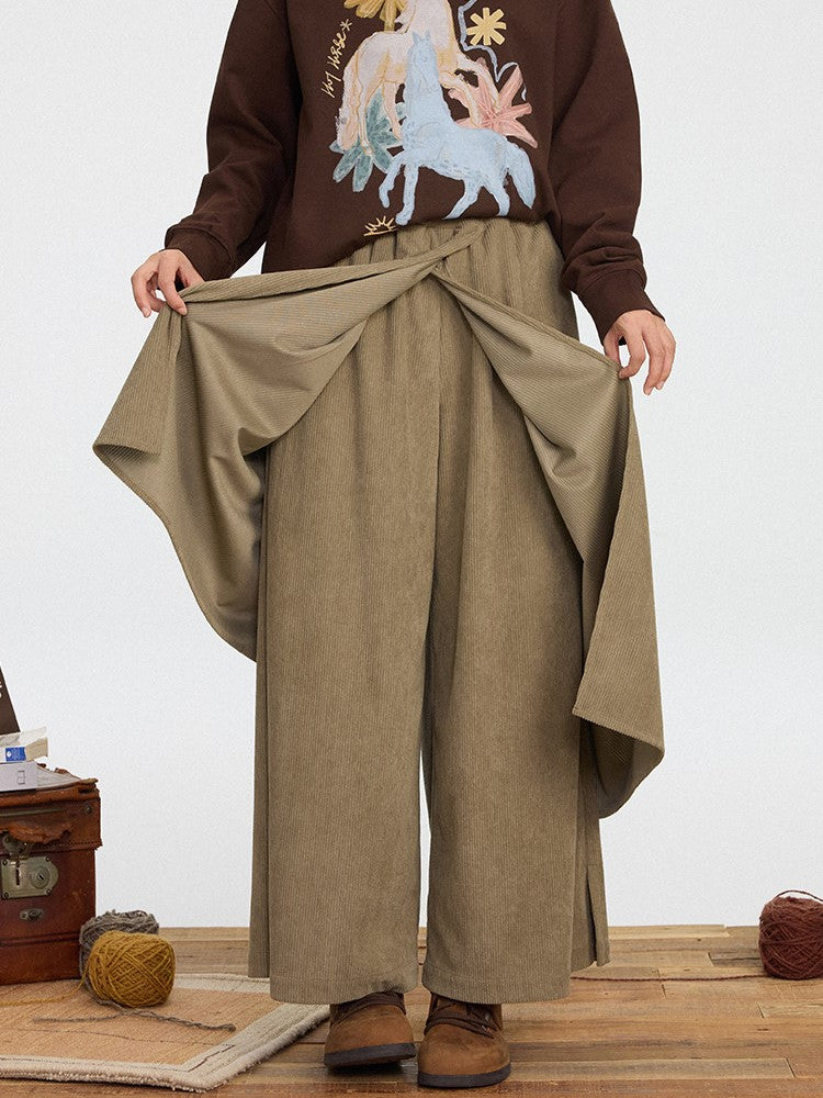 Asymmetrical Cut Pants 3 Wide-leg Design Colors
