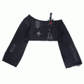 Coverup Schwarz/Grau Stern Distressed Löcher Punk Rock Strap Hohl-Out Cropped